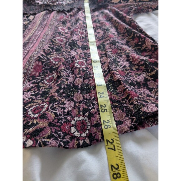 Maurices Top Womens 2X Boho Chic Peasant Smocking Burgundy Floral Flowy Blouse - Picture 13 of 13